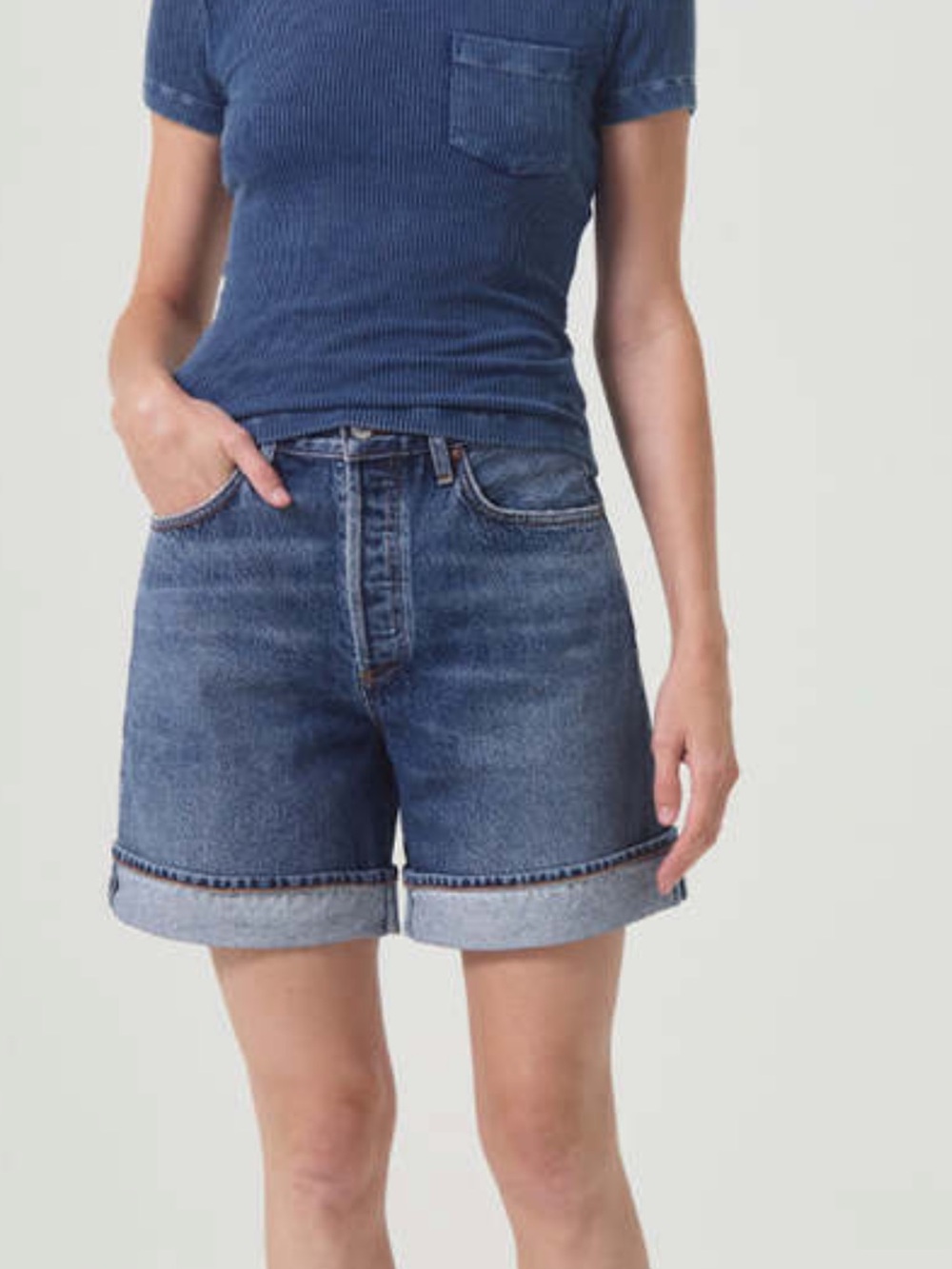 Agolde Cuffed Denim Shorts